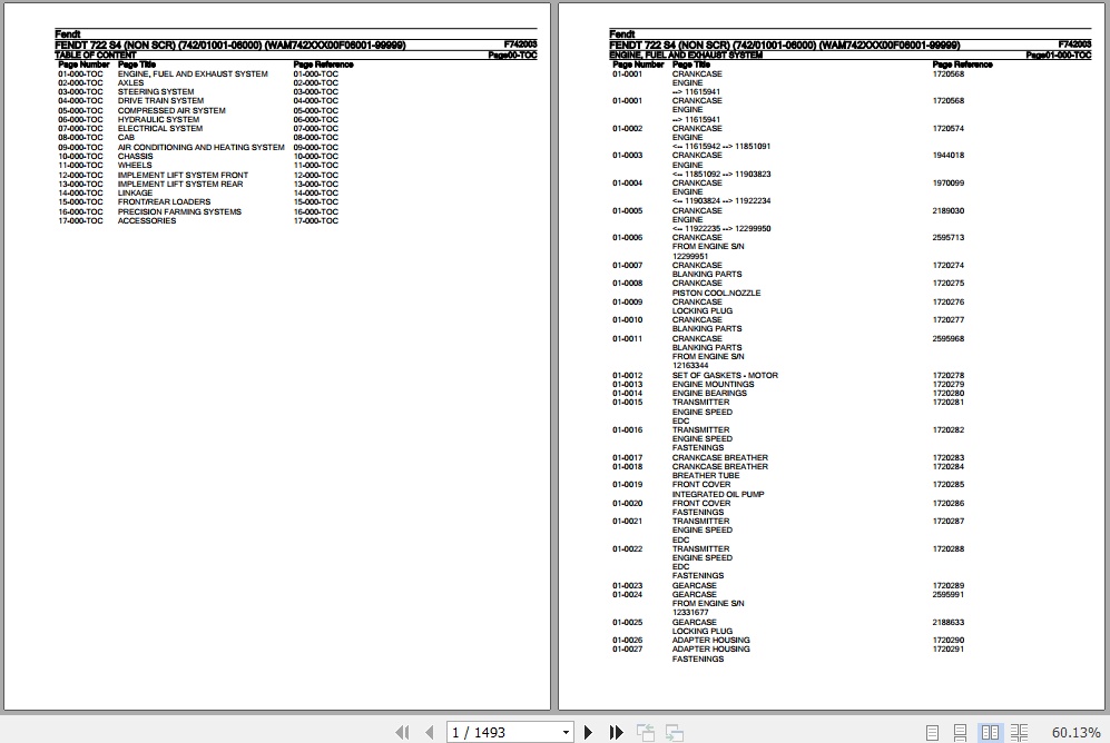 Fendt Tractor 722 S4 Parts Catalog F742003 10.2020 1