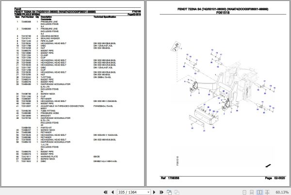 Fendt Tractor 722NA S4 Parts Catalog F742105 10.2020 2