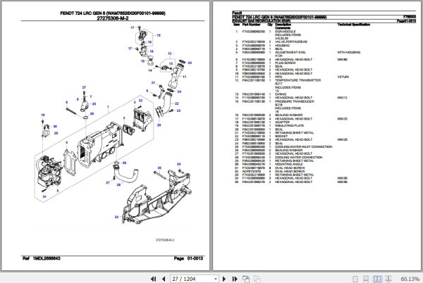Fendt Tractor 724 LRC Gen 6 Parts Catalog F765003 09.2020 2
