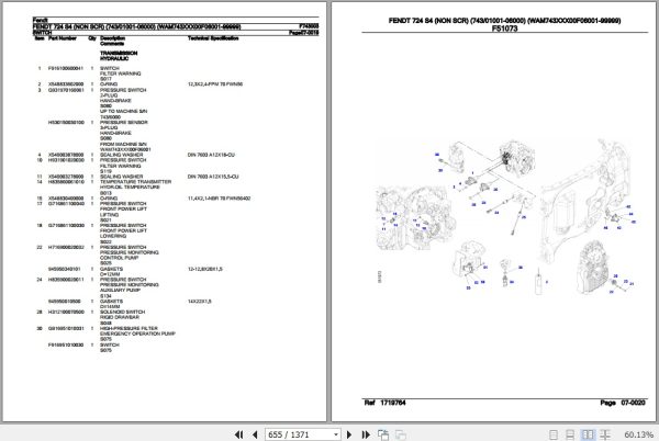 Fendt Tractor 724 S4 Parts Catalog F743003 10.2020 3
