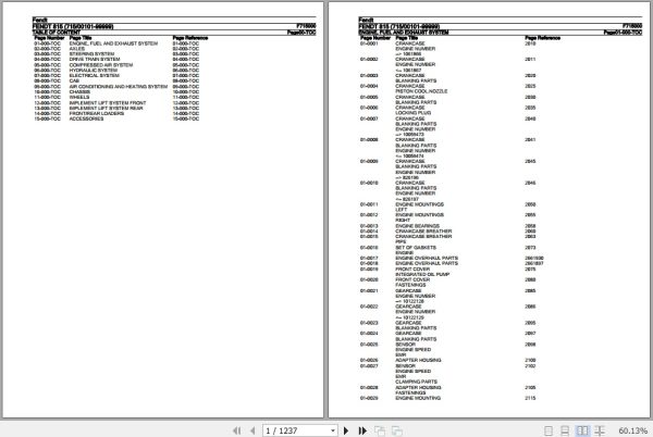 Fendt Tractor 815 Parts Catalog F715000 10.2020 1