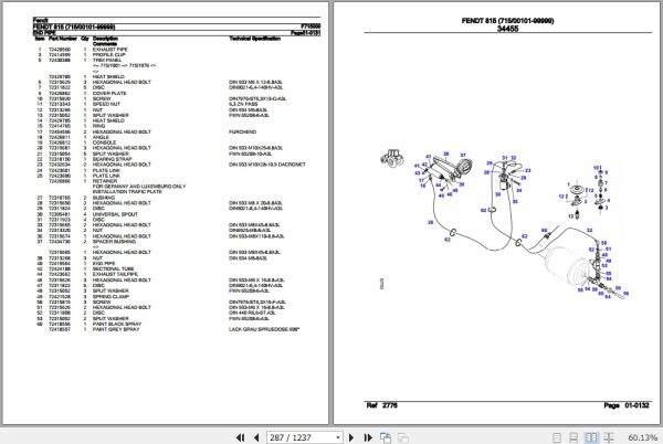Fendt Tractor 815 Parts Catalog F715000 10.2020 3