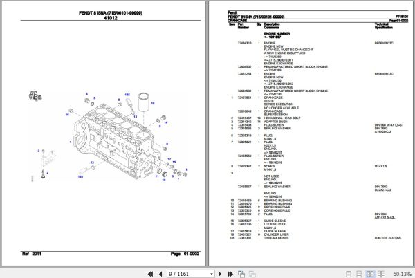 Fendt Tractor 815NA Parts Catalog F715105 10.2020 2