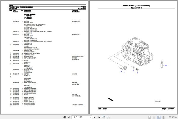 Fendt Tractor 818NA Parts Catalog F718105 10.2020 2