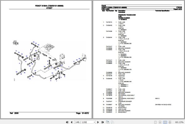 Fendt Tractor 818NA Parts Catalog F729105 10.2018 2