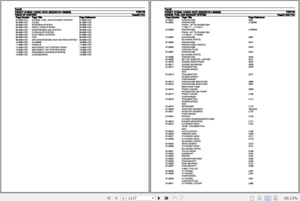 Fendt Tractor 819NA Vario SCR Parts Catalog F832105 10.2019 1