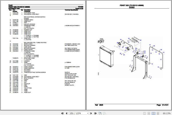 Fendt Tractor 820 Parts Catalog F731000 11.2018 3