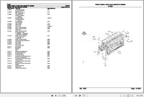 Fendt Tractor 822NA Vario SCR Parts Catalog F833105 10.2019 2