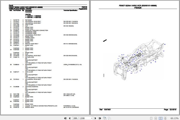 Fendt Tractor 822NA Vario SCR Parts Catalog F833105 10.2019 3