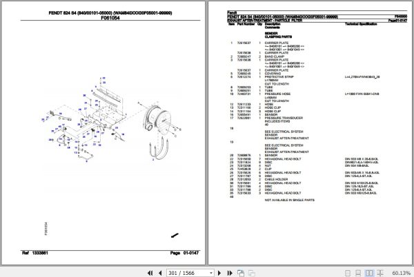 Fendt Tractor 824 S4 Parts Catalog F840000 10.2019 2