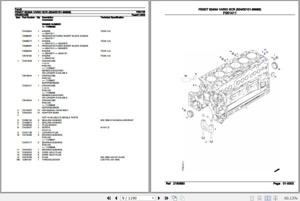 Fendt Tractor 824NA Vario SCR Parts Catalog F834105 10.2019 2