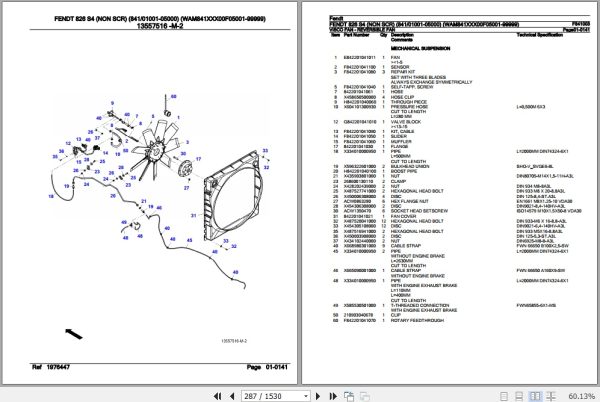 Fendt Tractor 826 S4 Parts Catalog F841003 10.2019 2