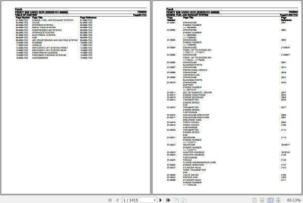 Fendt Tractor 826 Vario SCR Parts Catalog F835000 10.2019 1