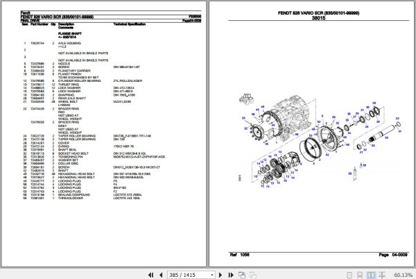 Fendt Tractor 826 Vario SCR Parts Catalog F835000 10.2019 3
