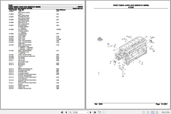 Fendt Tractor 826NA Vario SCR Parts Catalog F835105 10.2019 2