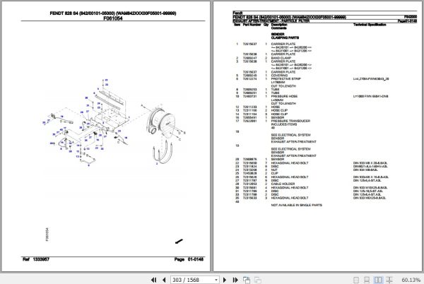 Fendt Tractor 828 S4 Parts Catalog F842000 10.2019 2