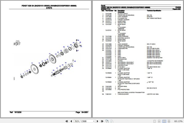 Fendt Tractor 828 S4 Parts Catalog F842000 10.2019 3