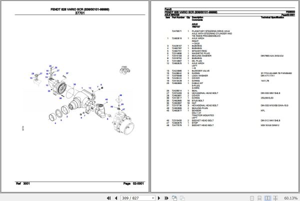 Fendt Tractor 828 Vario SCR Parts Catalog F836000 10.2019 2