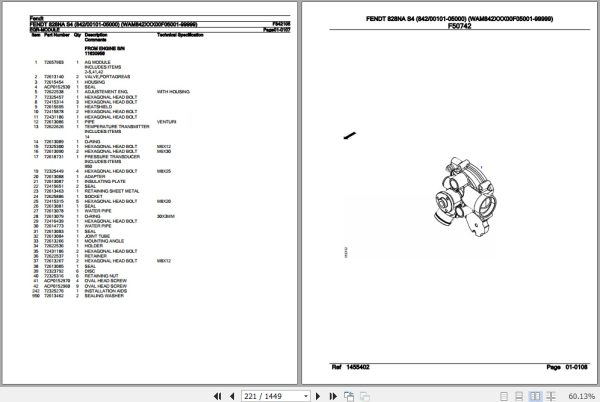 Fendt Tractor 828NA S4 Parts Catalog F842105 10.2019 2