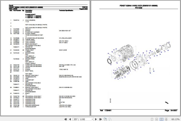 Fendt Tractor 828NA Vario SCR Parts Catalog F836105 10.2019 3