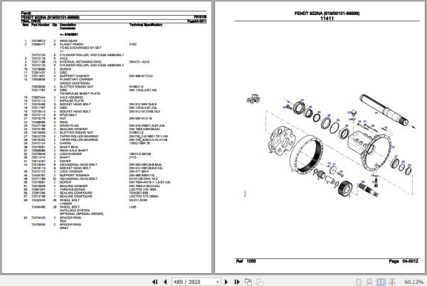 Fendt Tractor 922NA Parts Catalog F919105 06.2020 2