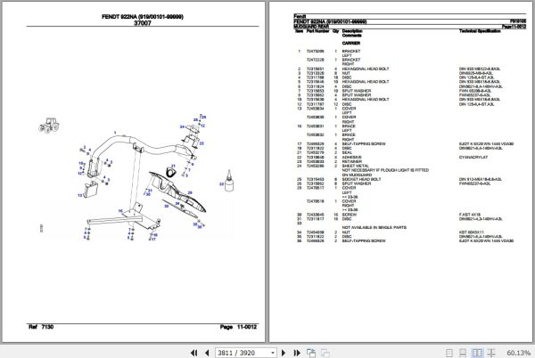 Fendt Tractor 922NA Parts Catalog F919105 06.2020 3