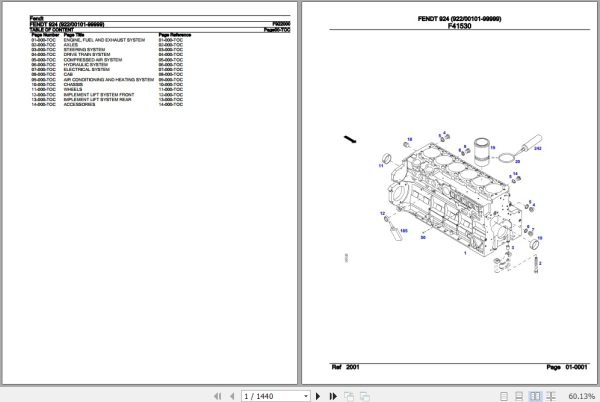 Fendt Tractor 924 Parts Catalog F922000 09.2020 1