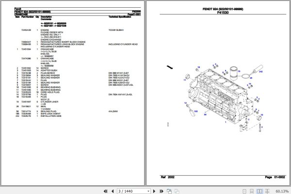 Fendt Tractor 924 Parts Catalog F922000 09.2020 2