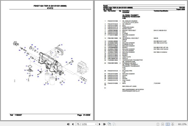 Fendt Tractor 924 Tier III Parts Catalog F941003 07.2020 2