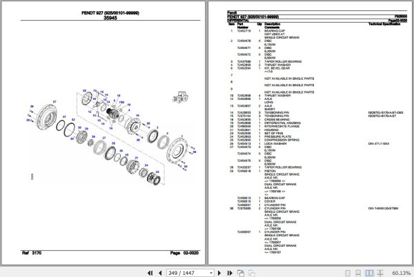 Fendt Tractor 927 Parts Catalog F925000 09.2020 3