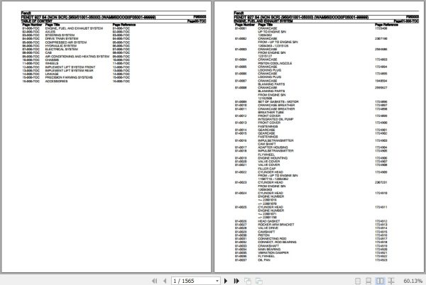 Fendt Tractor 927 S4 Parts Catalog F950003 10.2020 1