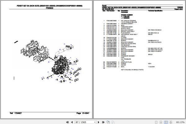 Fendt Tractor 927 S4 Parts Catalog F950003 10.2020 2