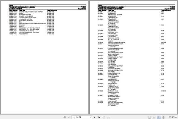 Fendt Tractor 927 SCR Parts Catalog F942000 09.2020 1