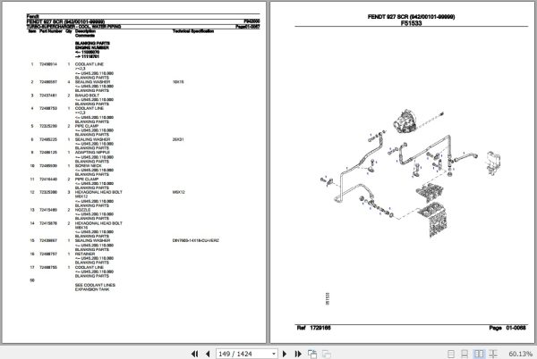 Fendt Tractor 927 SCR Parts Catalog F942000 09.2020 2