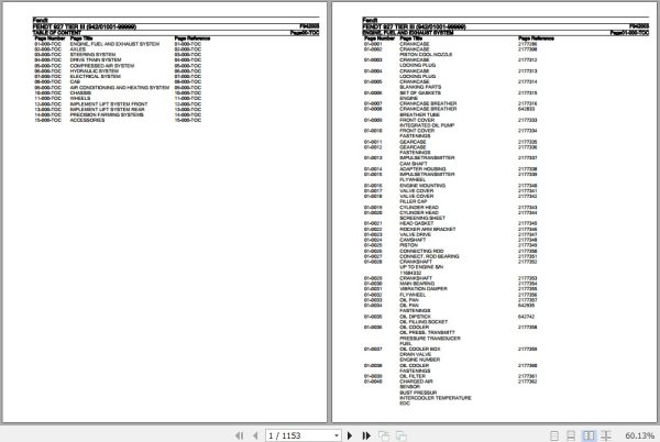 Fendt Tractor 927 Tier III Parts Catalog F942003 07.2020 1