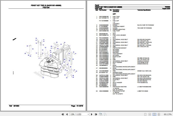 Fendt Tractor 927 Tier III Parts Catalog F942003 07.2020 3