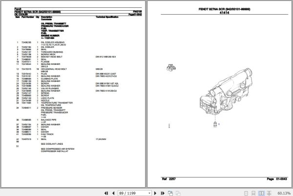 Fendt Tractor 927NA SCR Parts Catalog F942105 07.2020 2