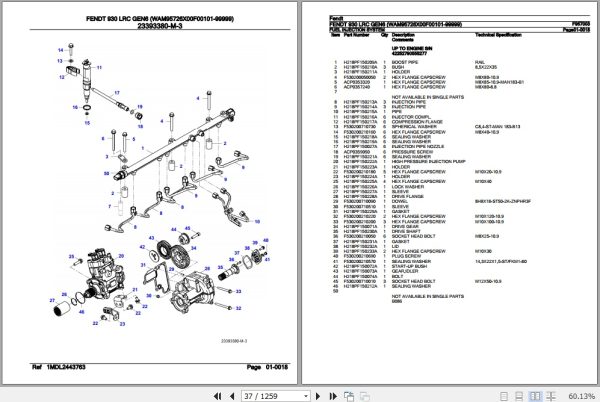 Fendt Tractor 930 LRC Gen6 Parts Catalog F957003 06.2020 2