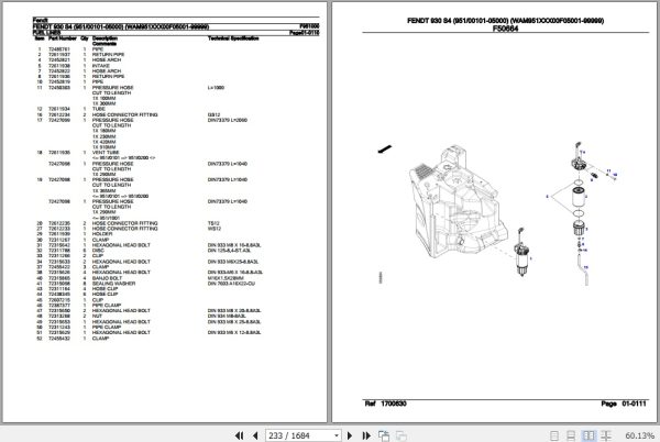 Fendt Tractor 930 S4 Parts Catalog F951000 10.2020 2