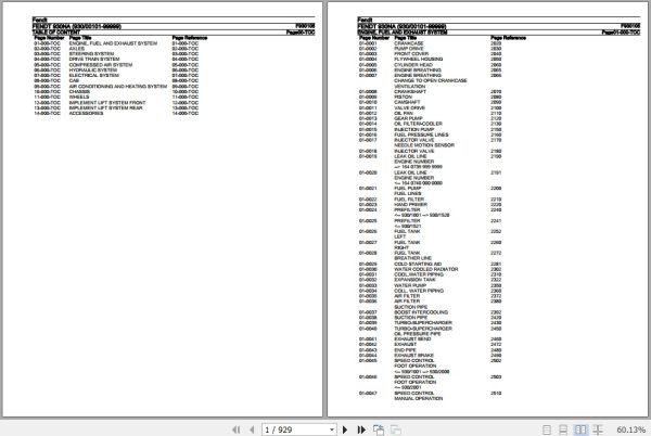 Fendt Tractor 930NA Parts Catalog F930105 10.2020 1