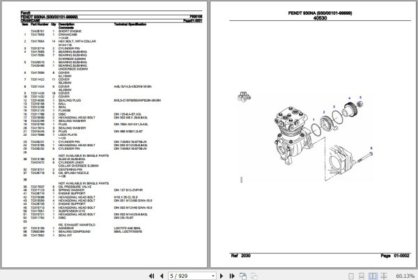 Fendt Tractor 930NA Parts Catalog F930105 10.2020 2