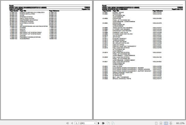 Fendt Tractor 933 Gen6 Parts Catalog F958000 06.2020 1