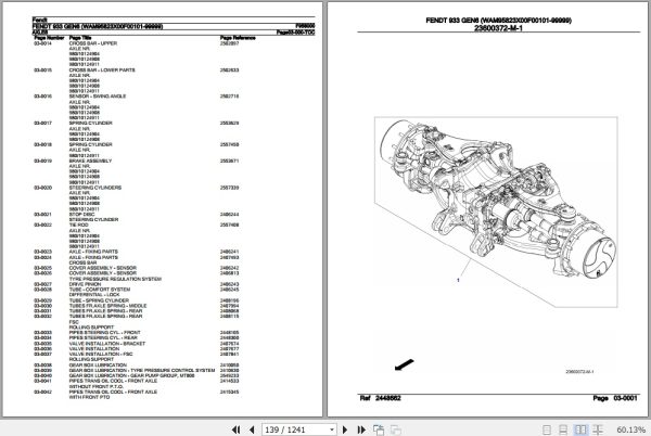 Fendt Tractor 933 Gen6 Parts Catalog F958000 06.2020 3