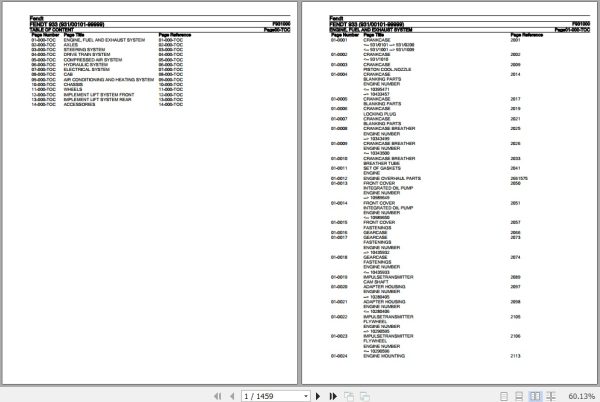 Fendt Tractor 933 Parts Catalog F931000 09.2020 1