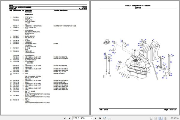 Fendt Tractor 933 Parts Catalog F931000 09.2020 3