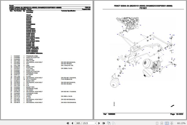 Fendt Tractor 933NA S4 Parts Catalog F952105 10.2020 3