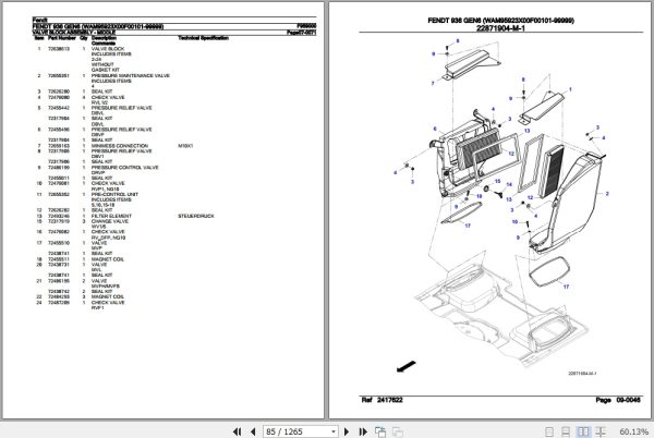 Fendt Tractor 936 Gen6 Parts Catalog F959000 06.2020 3