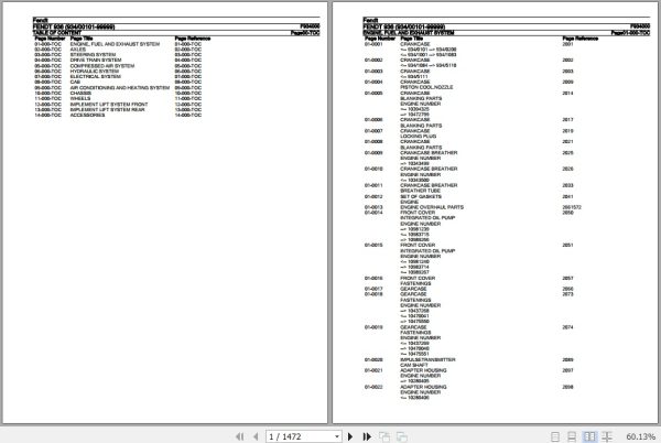 Fendt Tractor 936 Parts Catalog F934000 09.2020 1