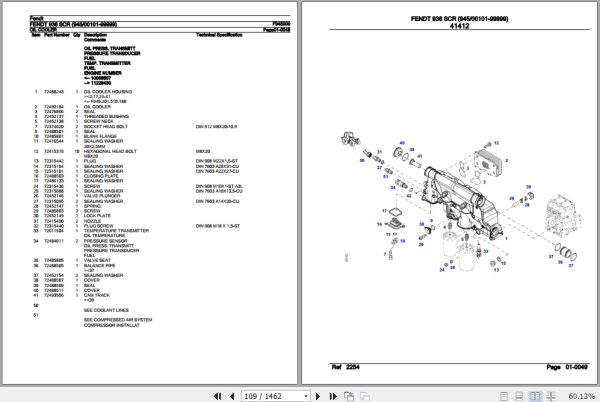 Fendt Tractor 936 SCR Parts Catalog F945000 09.2020 2