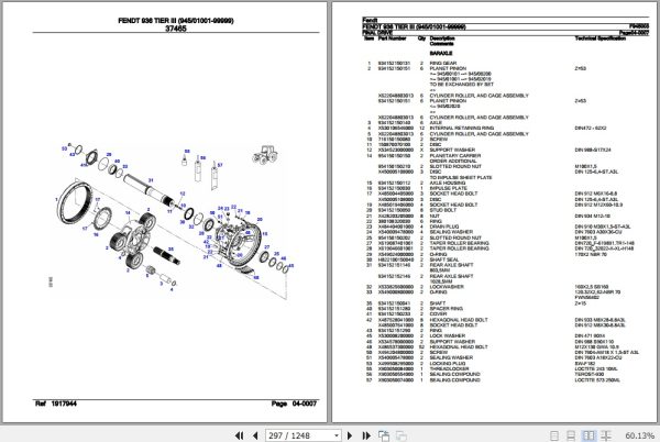 Fendt Tractor 936 Tier III Parts Catalog F945003 07.2020 3